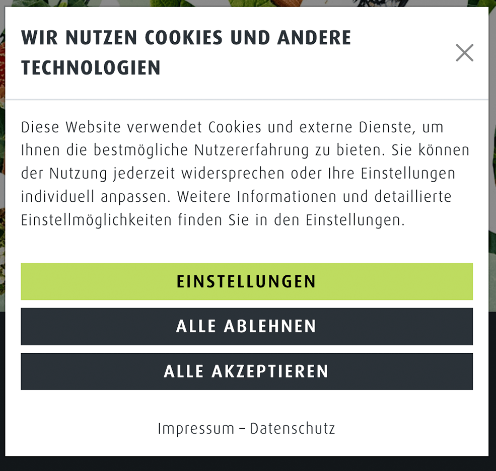 Bild vom Feld Cookies